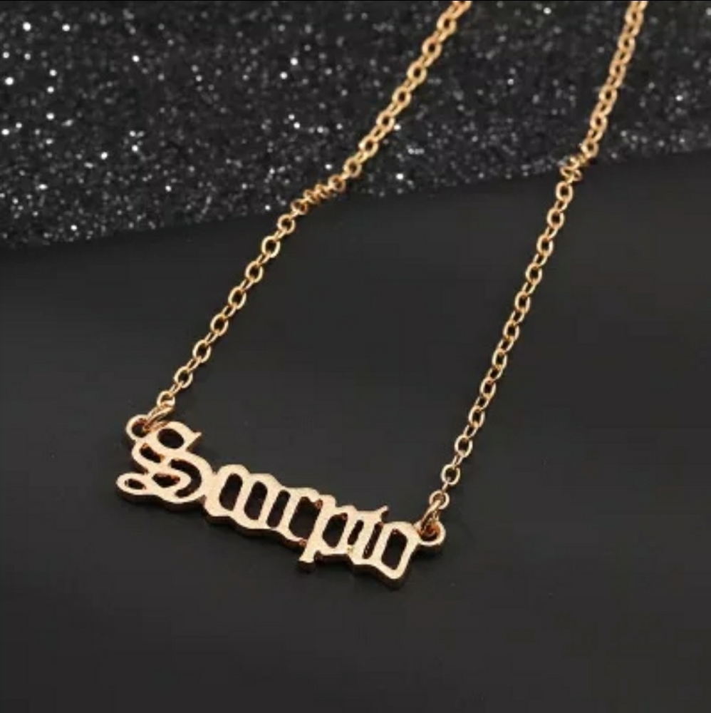 SCORPIO Zodiac Gold Chain Necklace!